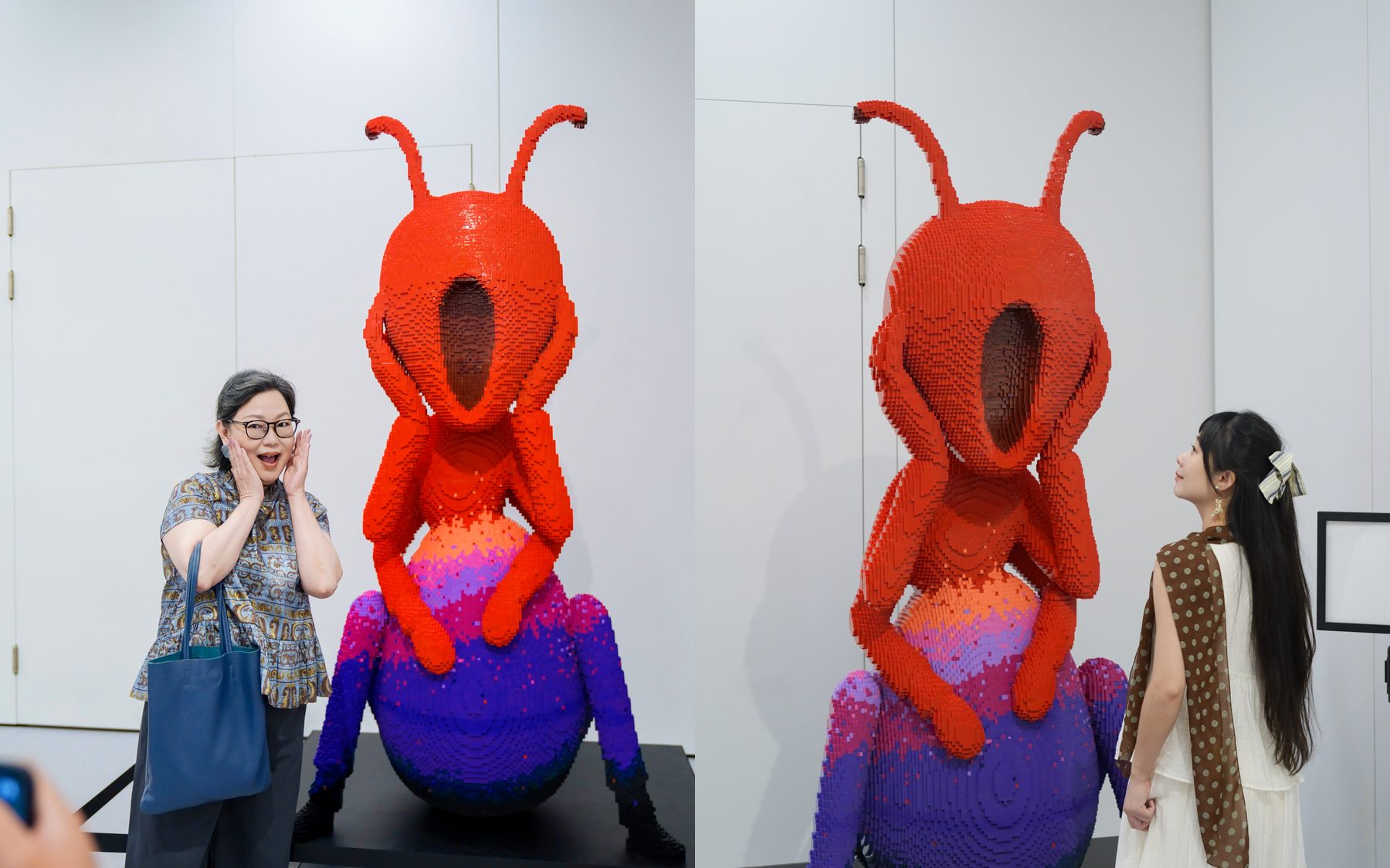 现场：观众与作品合影
